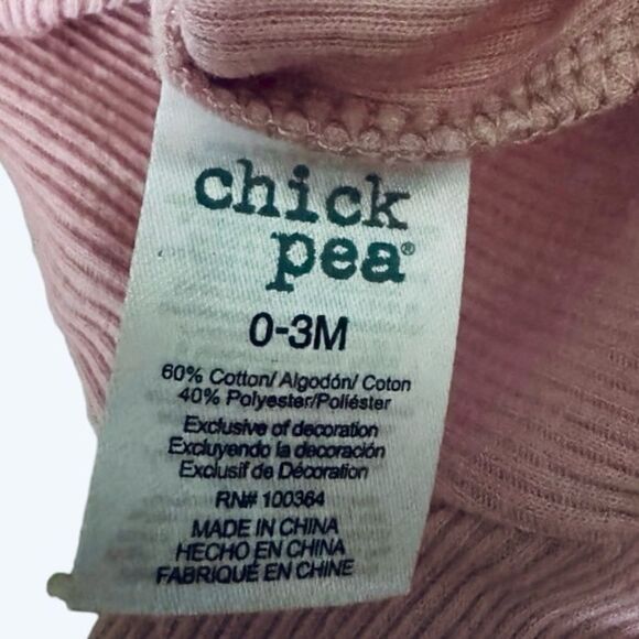 Chick Pea Pink Ribbed Infant Baby Onsie Fall Thankful Graphics Size 0-3 Months - Picture 6 of 6